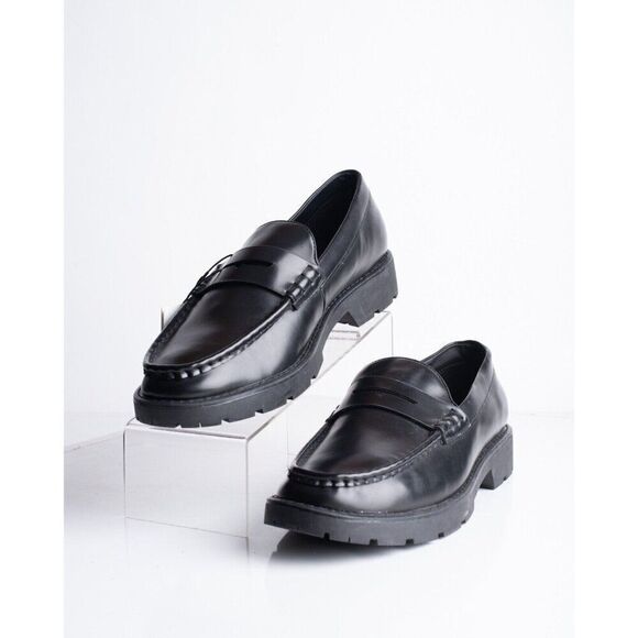 Zara Mens Ortholite Faux Leather Penny Loafers Black US 12 EU 45 2612/320 NWT main image 5
